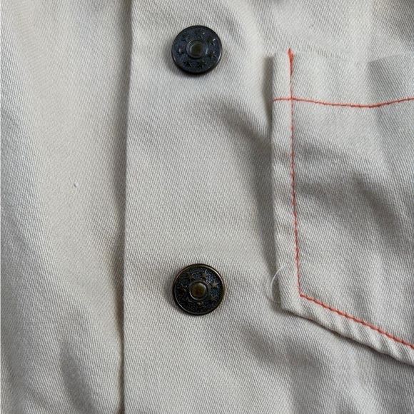 Vintage Kids Beige Button-Up Romper - Picture 3 of 4